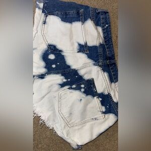 blue and white shorts